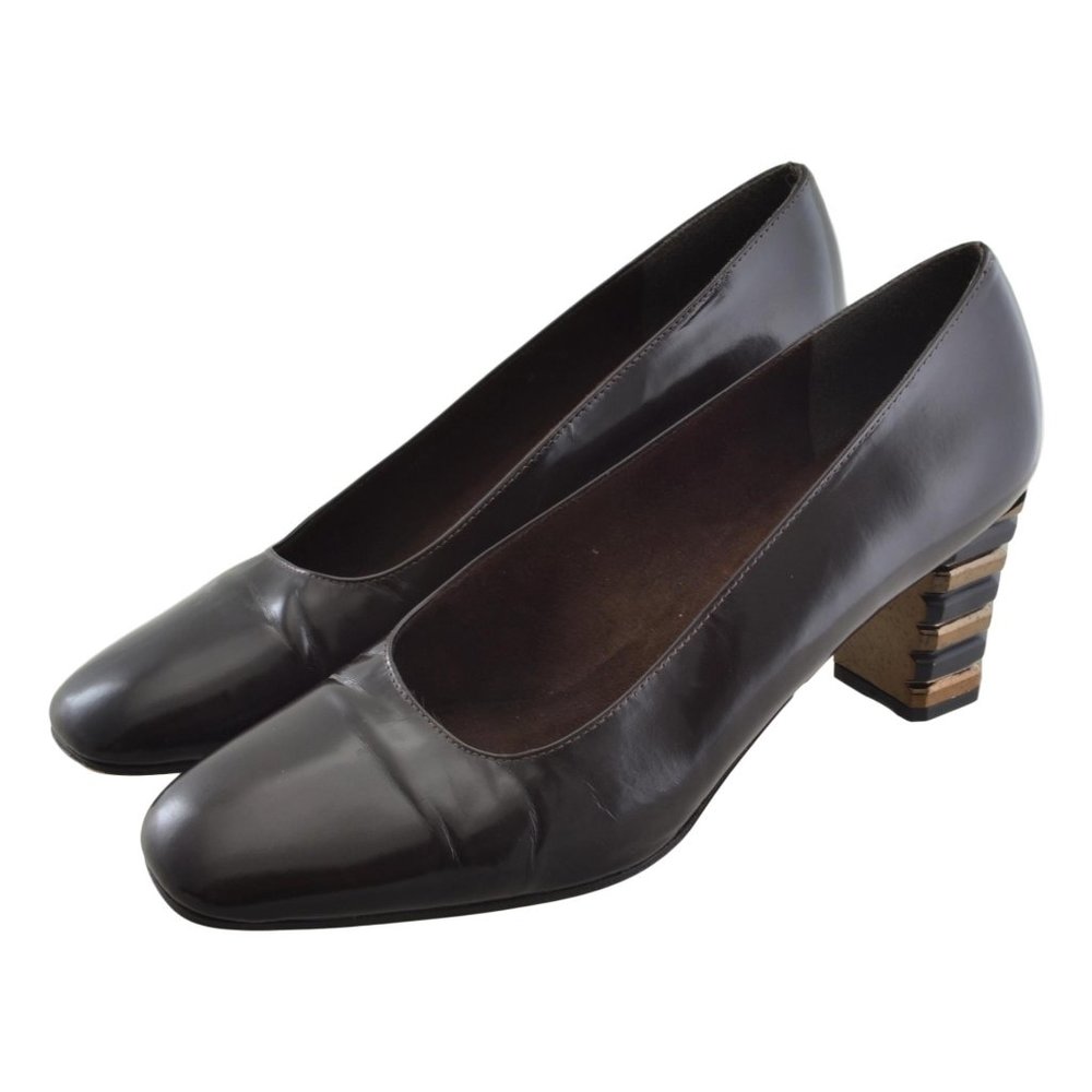 Stuart Weitzman Patent Leather Block Heel Pumps - image 2